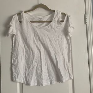 White cut out t shirt